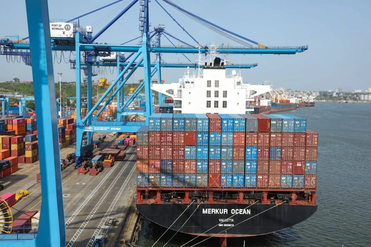 Container vessel berthed at the Port of Mombasa