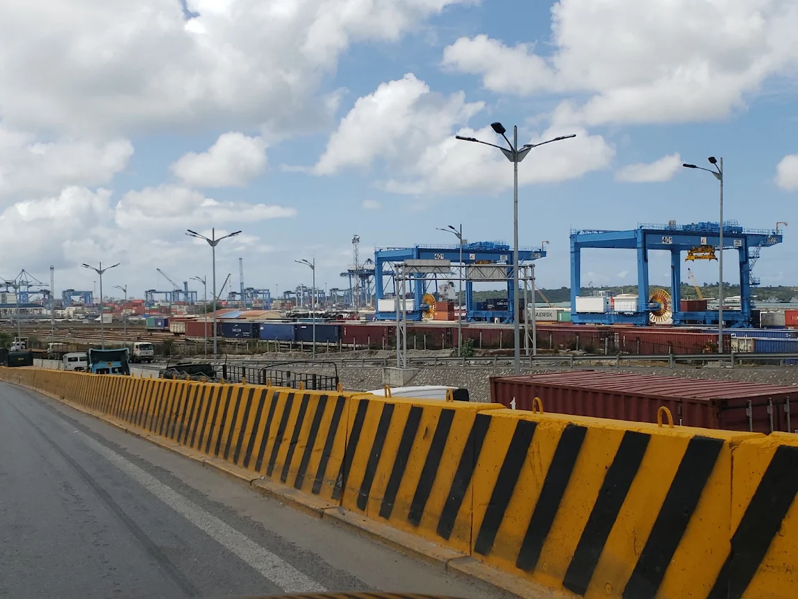 Approach road into the container terminal, Port of Mombasa